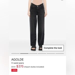 AGOLDE V-waist Women's Dark Gray Straight Leg Jeans